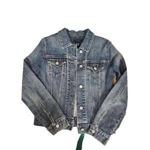 GAP Small Stretch‎ Denim Jean Jacket Blue Classic Button Front